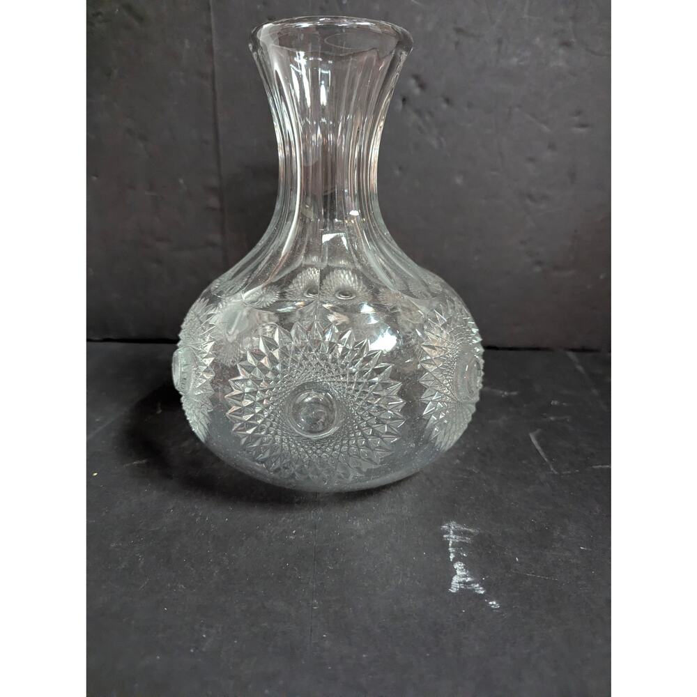 Vintage Mid-Century Pressed Glass Starburst Bud Vase Floral Decor Barware - Picture 3 of 13